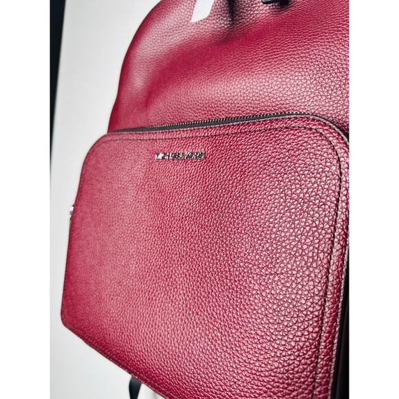 NWT MICHAEL KORS Oxblood Maroon Pebble Leather Commuter Backpack - Picture 7 of 9